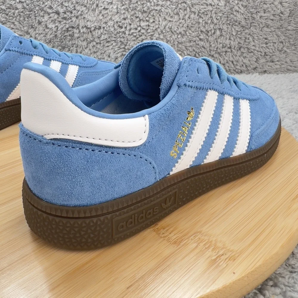 Adidas Handball Spezial Shoes Kids 13k Blue White Suede Gum Classic UNC Sneakers - Picture 10 of 12